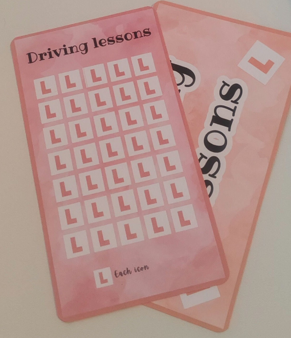 Driving lessons tracker Pink