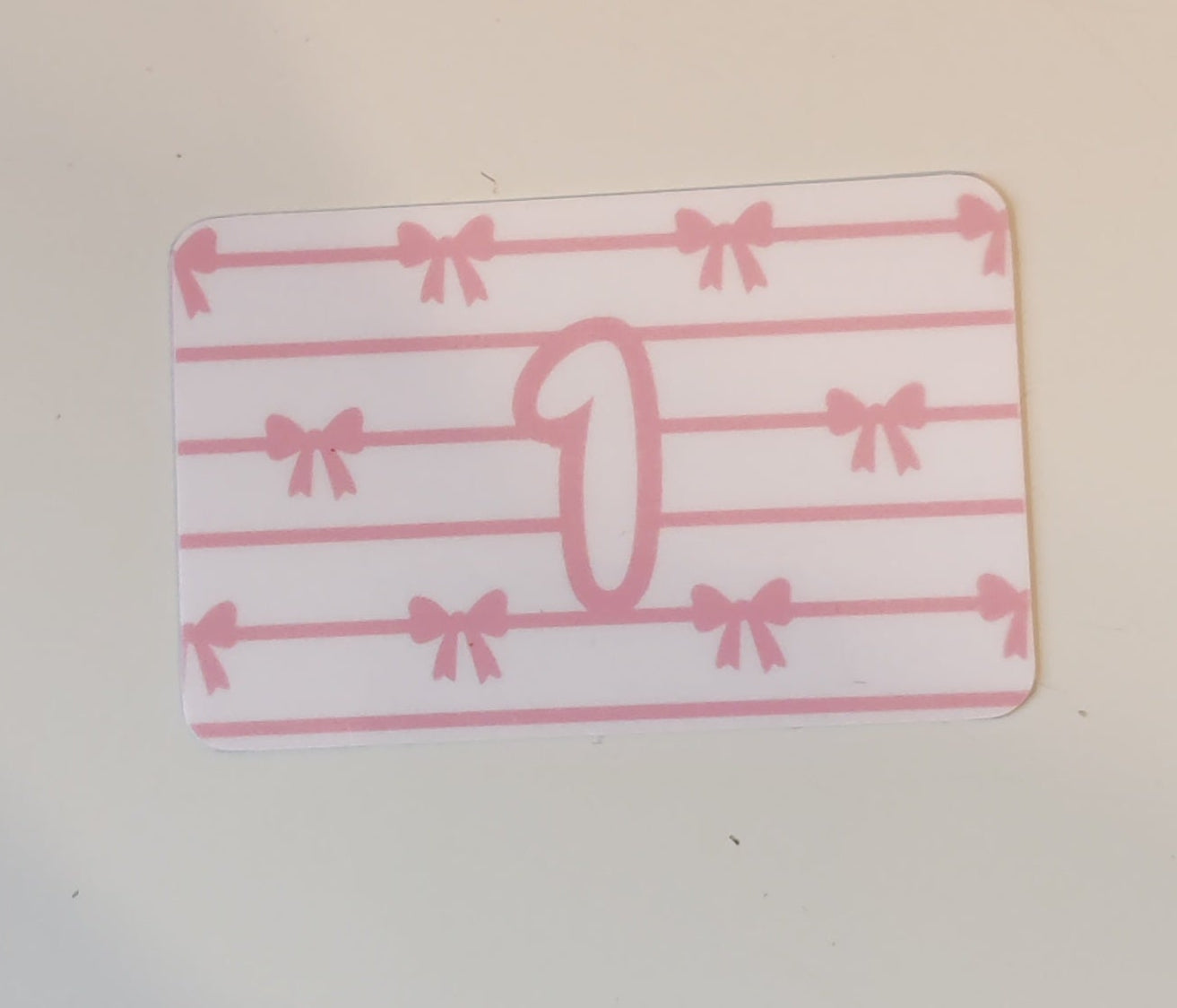 £1 Coin cards pack of 10 - pink stripe bows