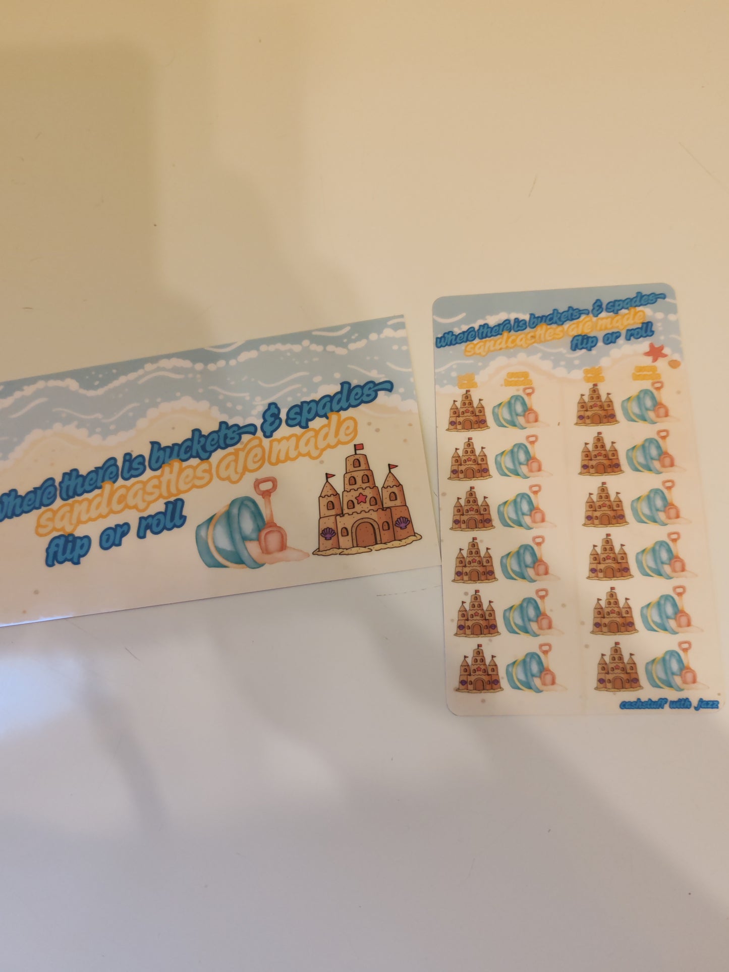 Where there are buckets and spades sandcastles are made flip or roll savings challenge