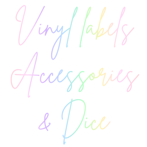 Vinyl labels, accessories & dice