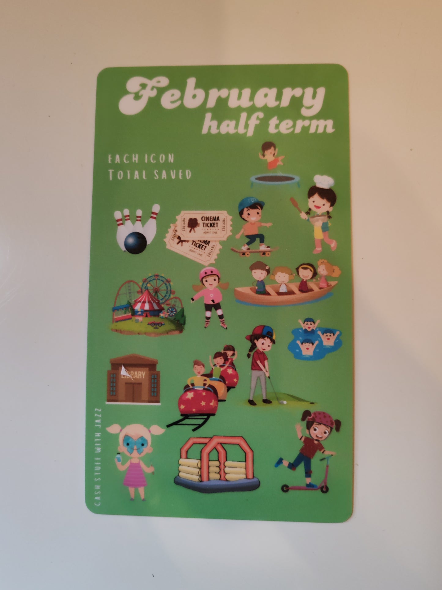 School holidays savings challenges / trackers