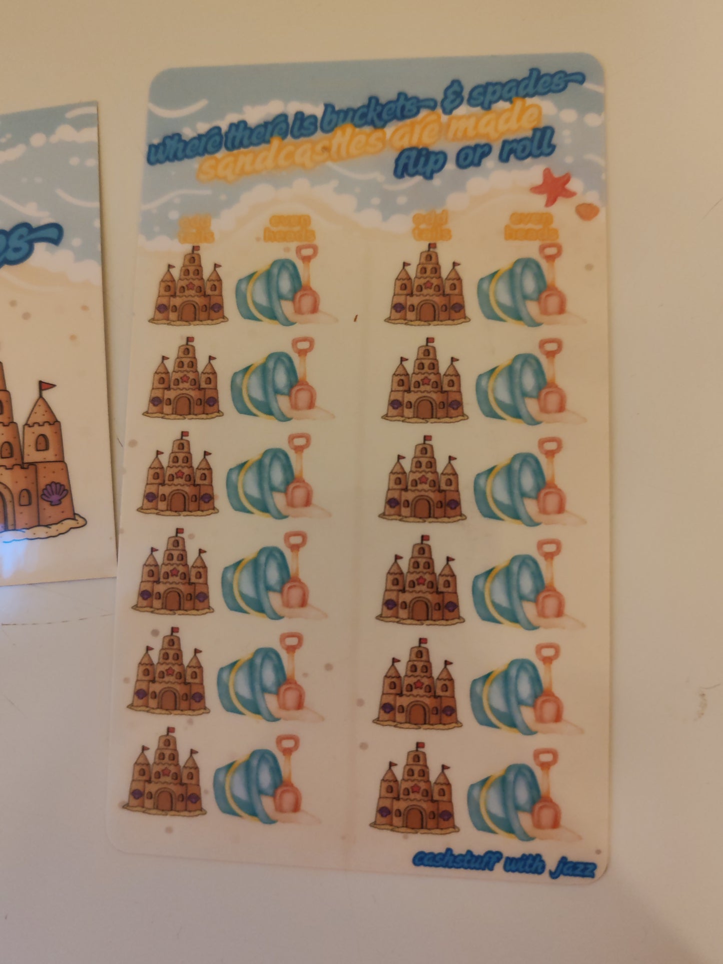 Where there are buckets and spades sandcastles are made flip or roll savings challenge