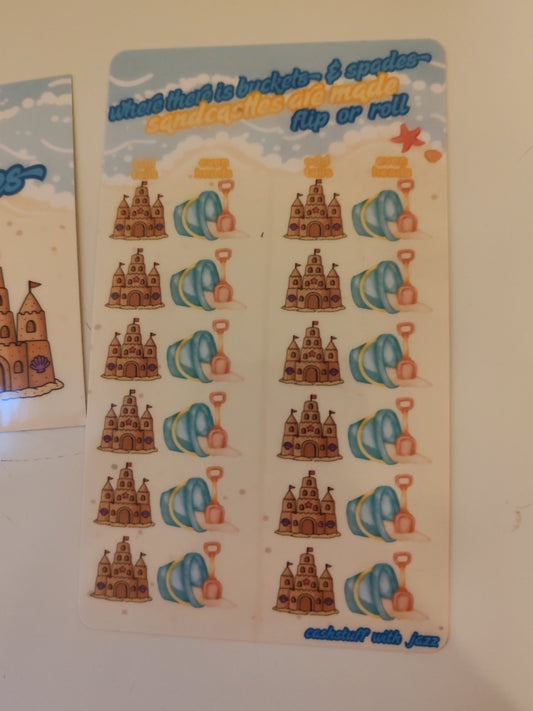 Where there are buckets and spades sandcastles are made flip or roll savings challenge