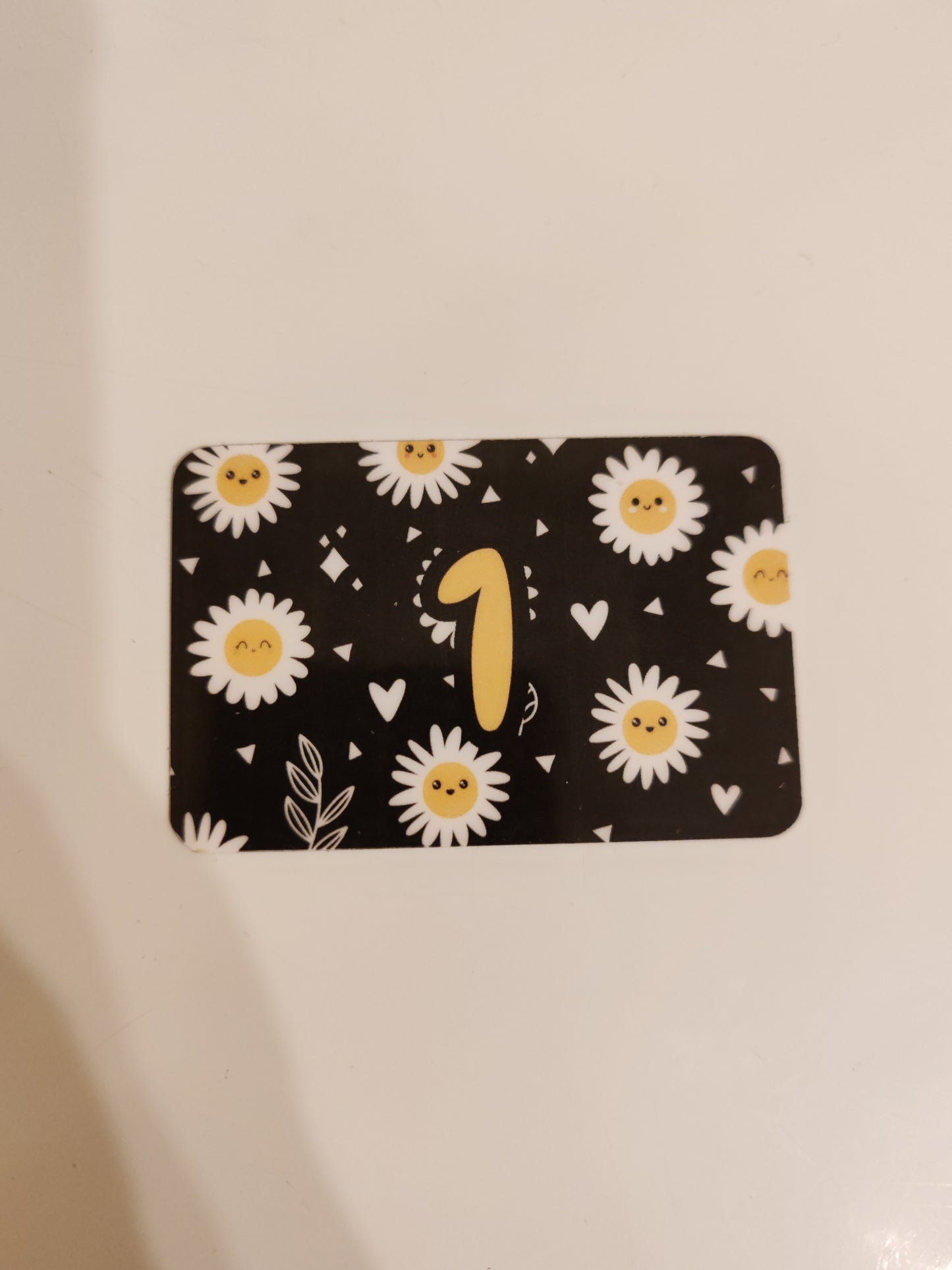 £1 Coin cards pack of 10 cute flower on black