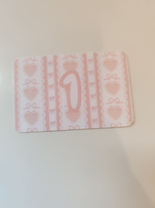 £1 Coin cards pack of 10 - pink hearts & bows