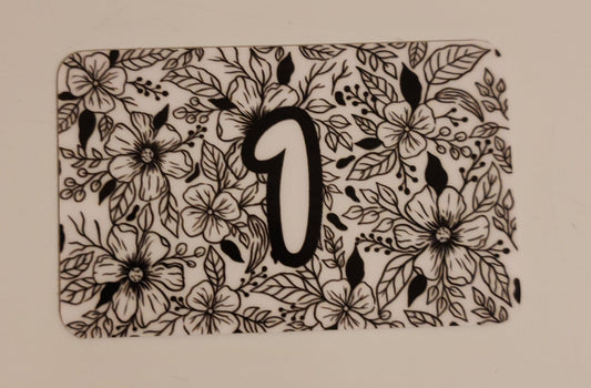 £1 Coin cards pack of 10 floral black and white